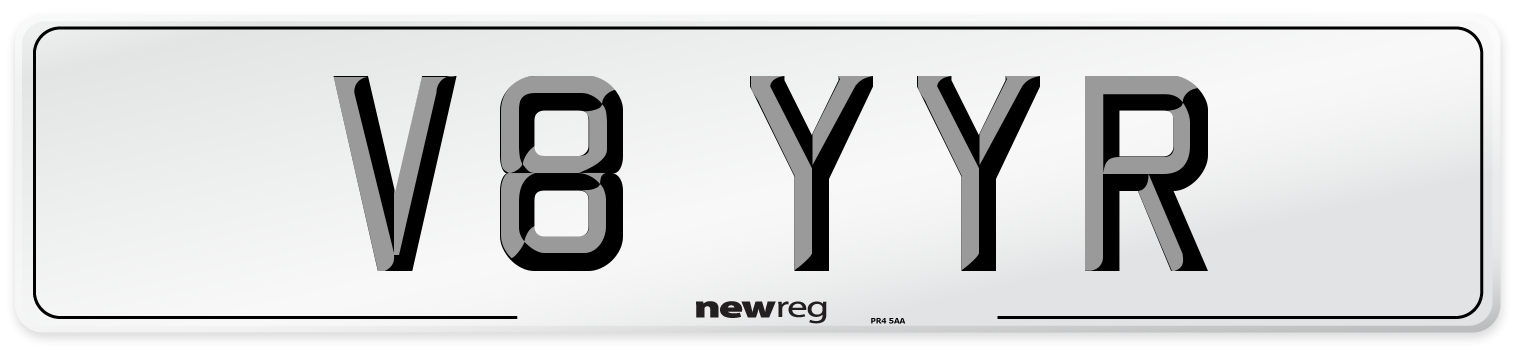 V8 YYR Number Plate from New Reg